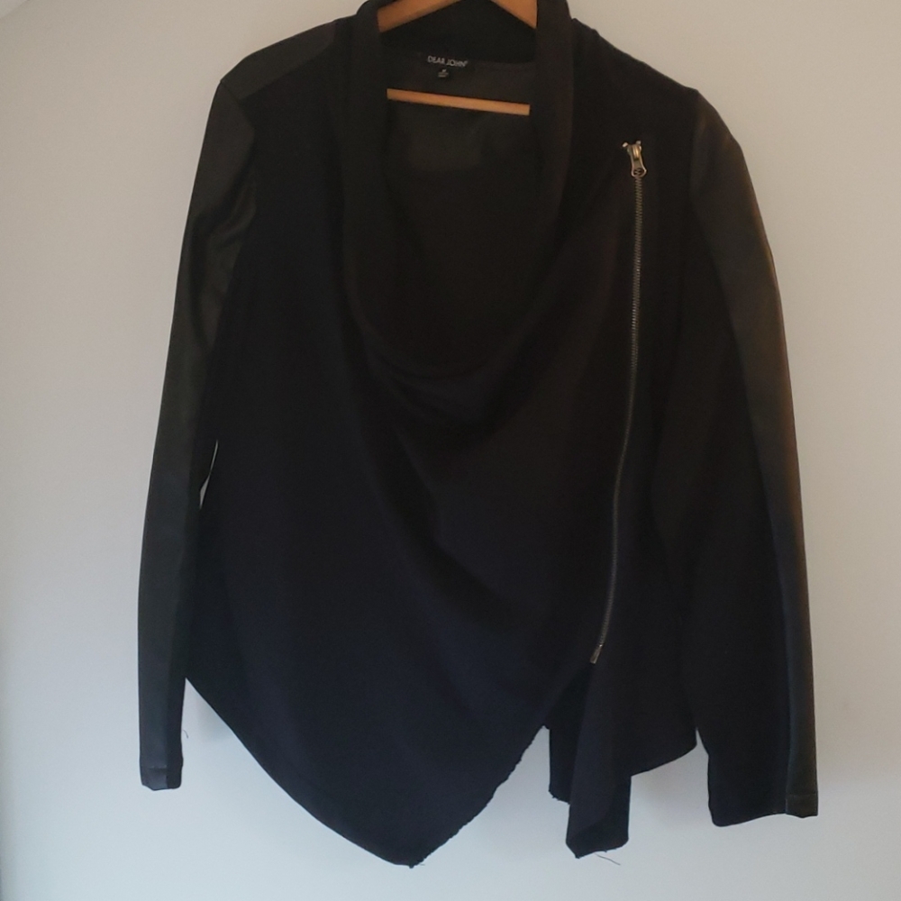 Slouchy faux leather jacket